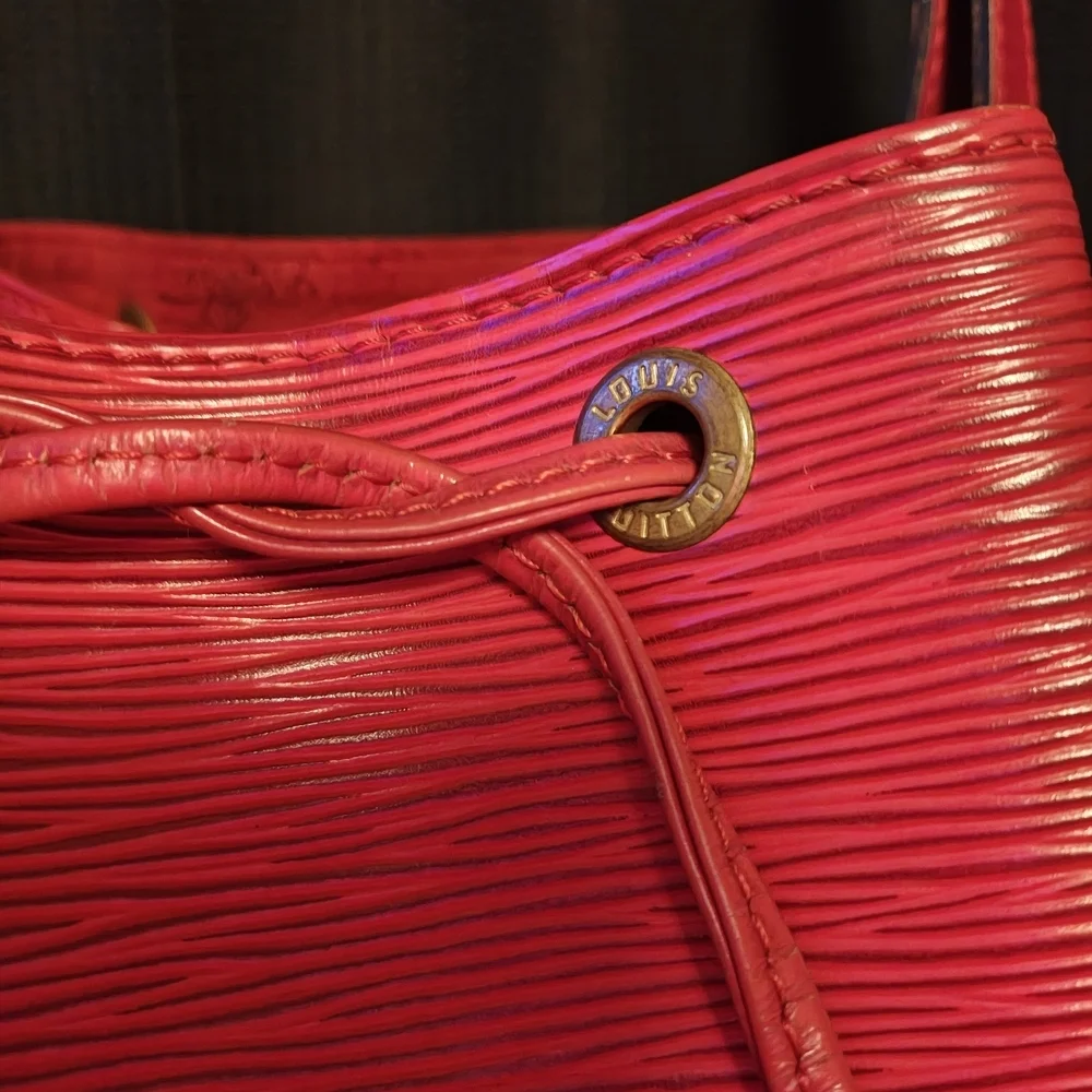 Louis Vuitton Red Epi Noe Bucket Bag
